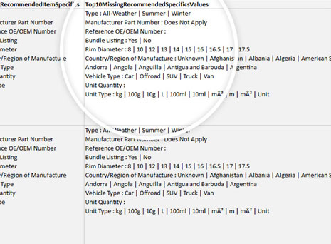 Item Specifics Image